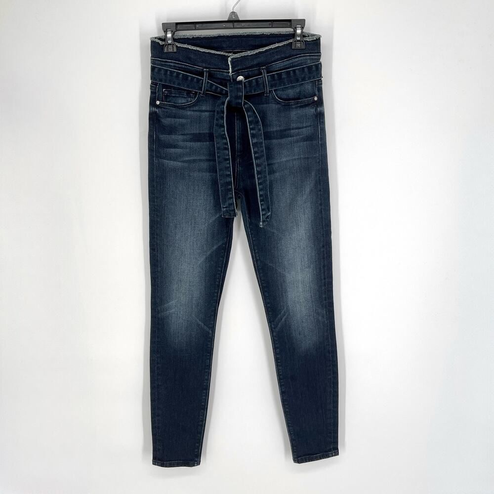 Black Orchid Denim NEW High Rise Frayed Waist Tie Sash Jeans 28 Tightrope Blue